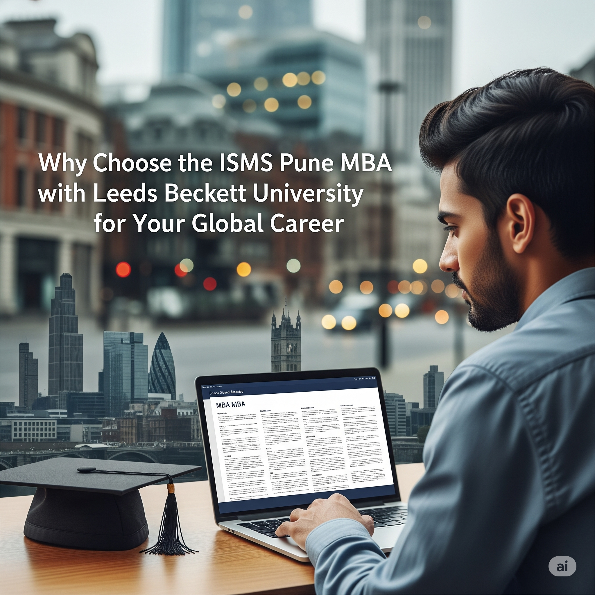 Confident international student standing outside Leeds Beckett University, symbolizing global career opportunities supported by affordable university fees and expert guidance from ISMS Global Education.