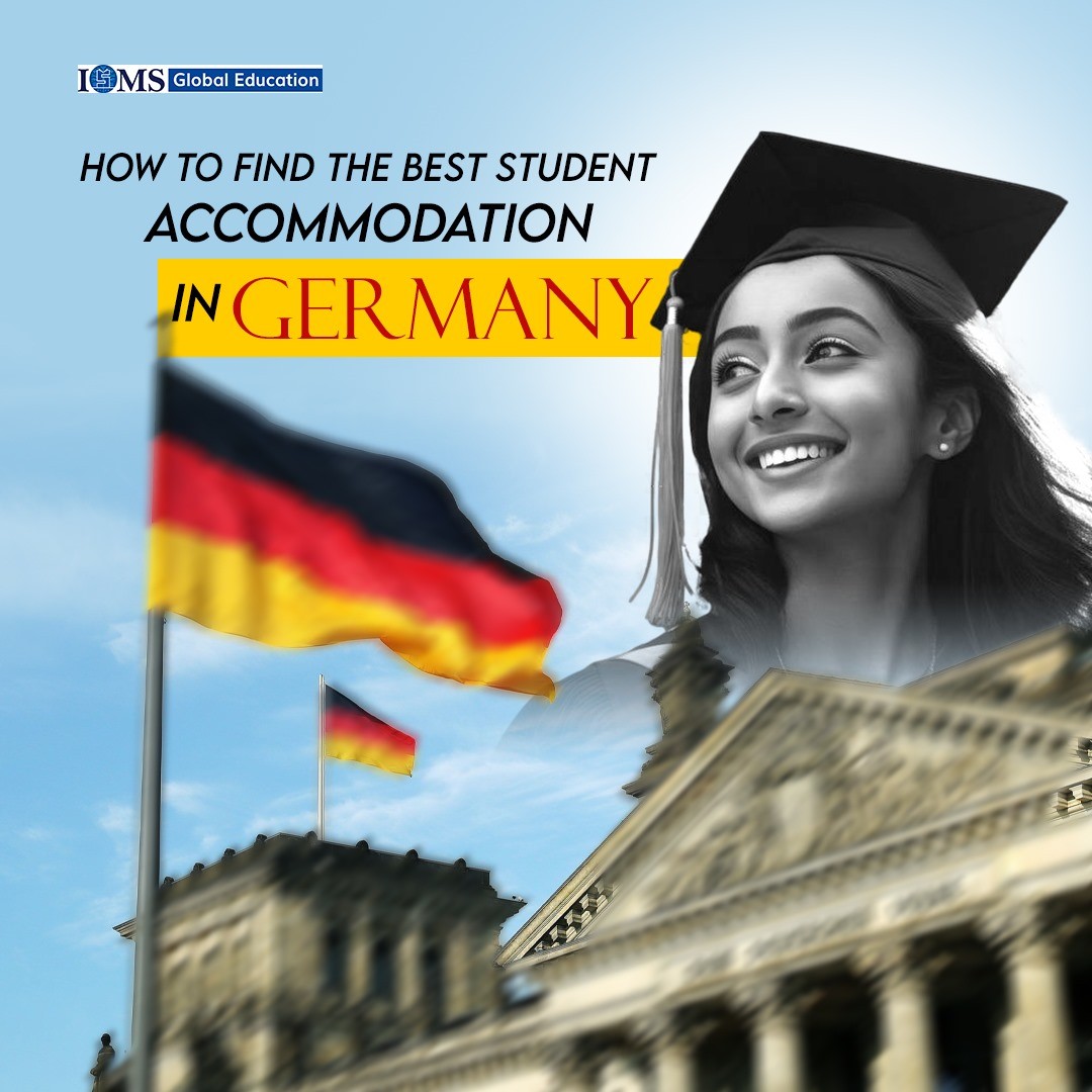 The logo of ISMS Global Education, located in the upper left side, features a graduate, the German flag, and a historic building, with the title How to Find the Best Student Accommodation in Germany.