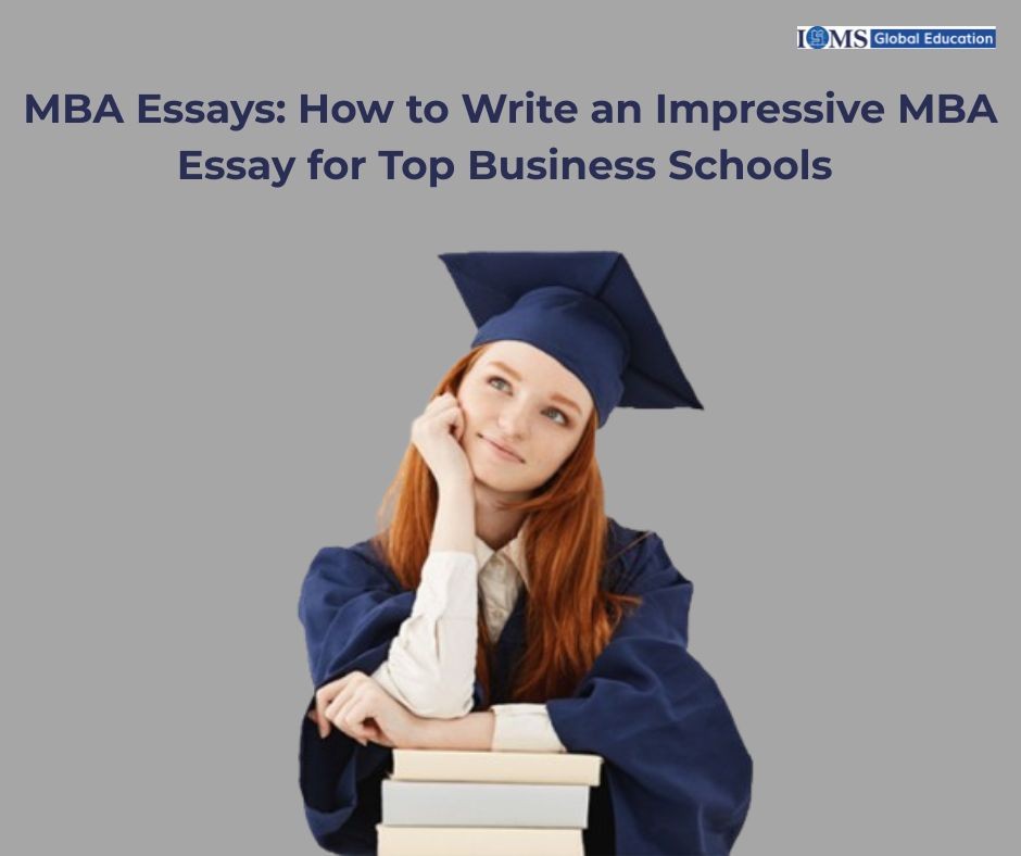 A young woman in a blue graduation gown and cap leaning thoughtfully on a stack of books. The image includes the ISMS Global Education logo and the heading 