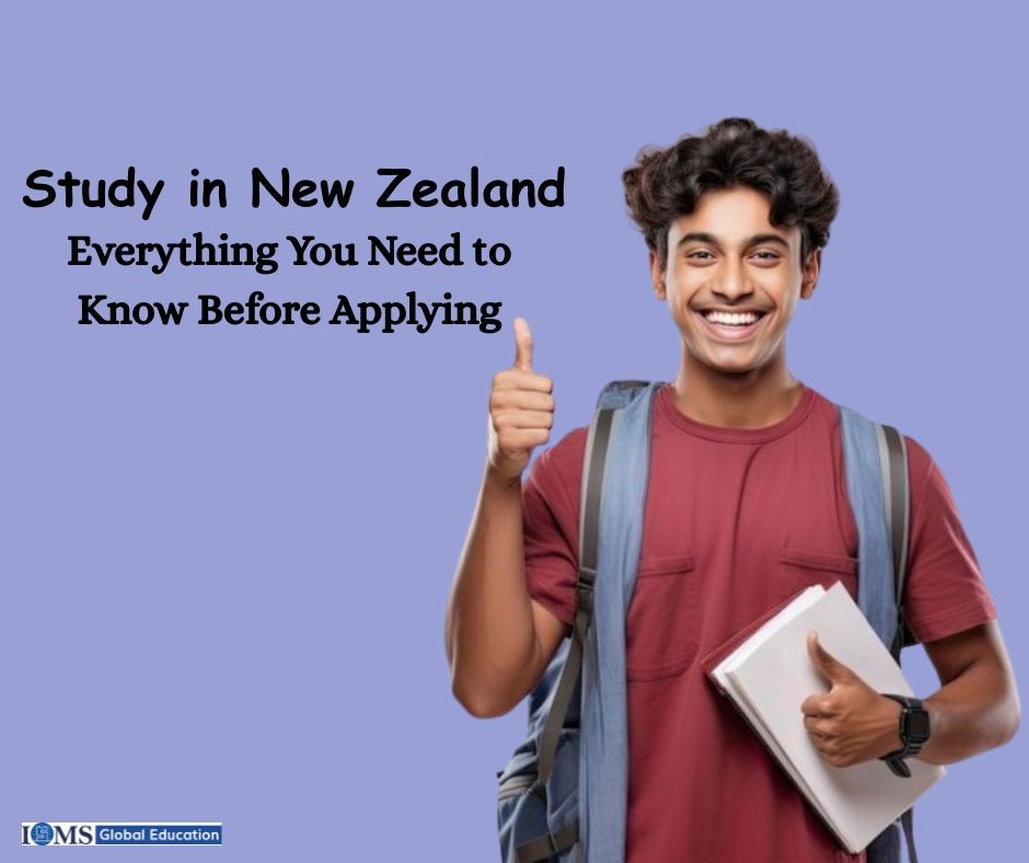 A smiling male student with a backpack holding books and giving a thumbs up against a purple background. Text overlay reads 